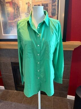 Bright Green Loft Button-Up Shirt
